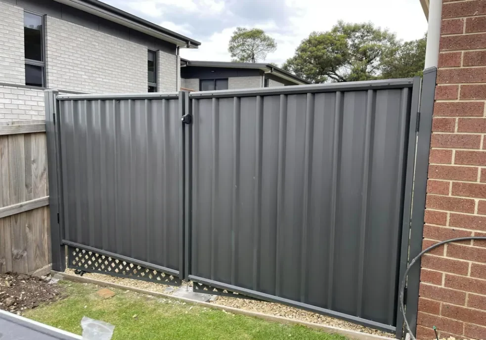 A Colorbond gate installed in a residential house in Hobart TAS for security.